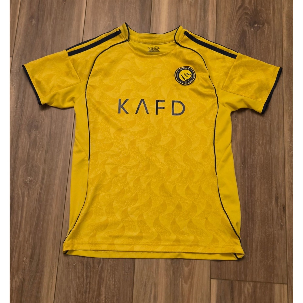 Al-Nassr #7 Cristiano Ronaldo's Jersey Youth Size 28 M? Yellow Blue